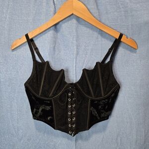 Killstar Black Lace-Up Corset Top